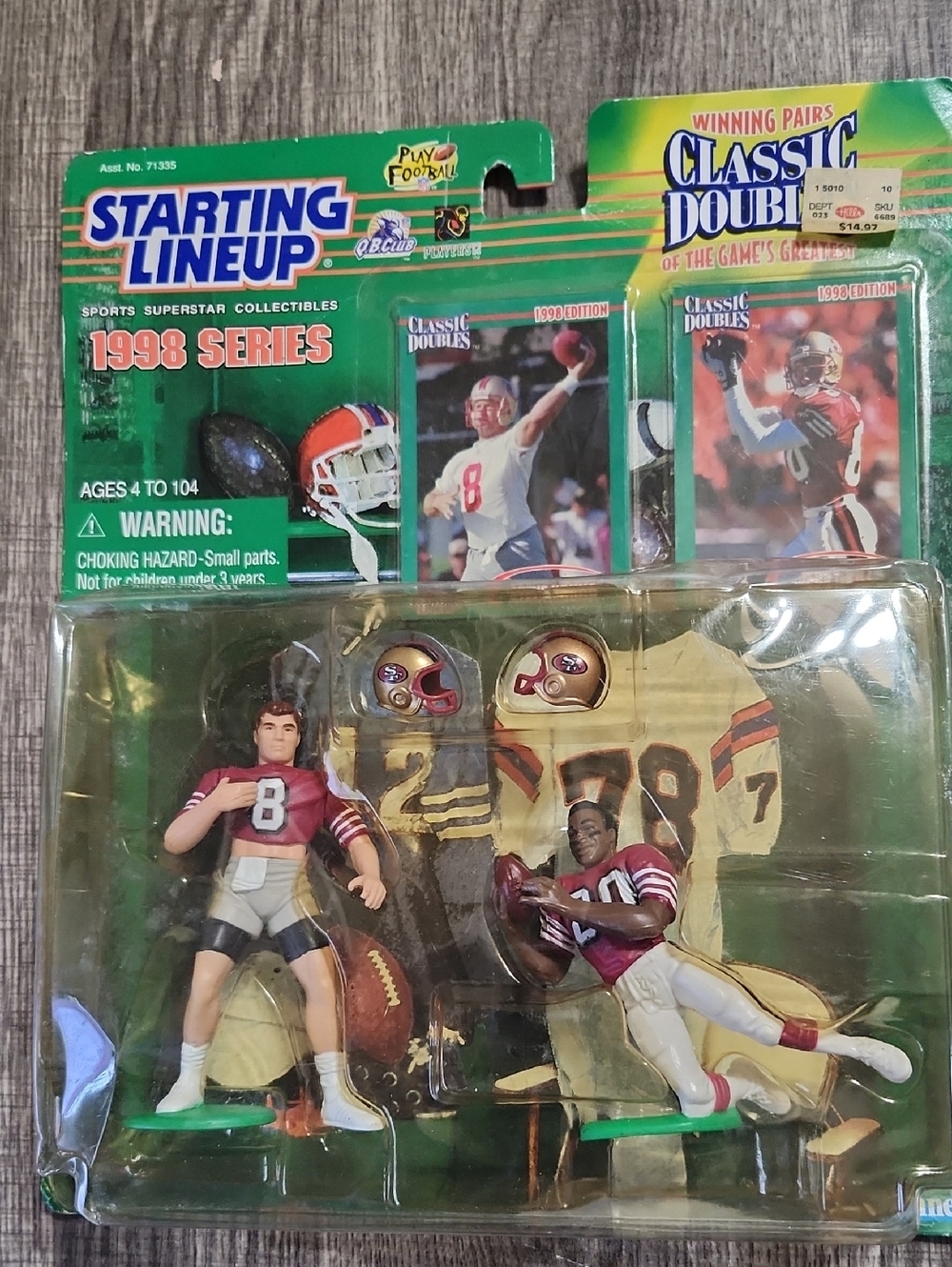 1998 Starting Lineup, Jerry Rice, Steve Young Football Figures, Vintage